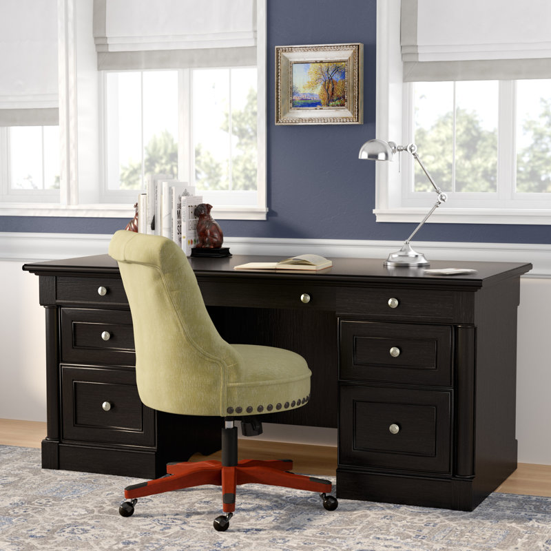 Three Posts™ Walworth Wood Executive Desk & Reviews Wayfair